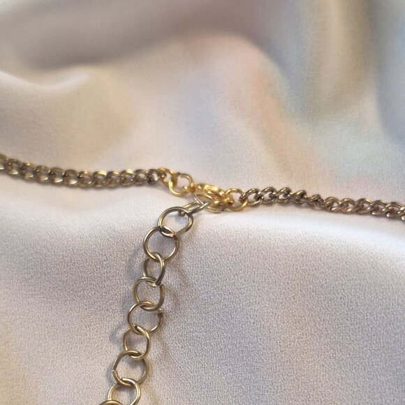 Artisan Handmade Resin Soft Pink and Gold Flake Gem Shape Necklace Earring Set - Picture 4 of 6